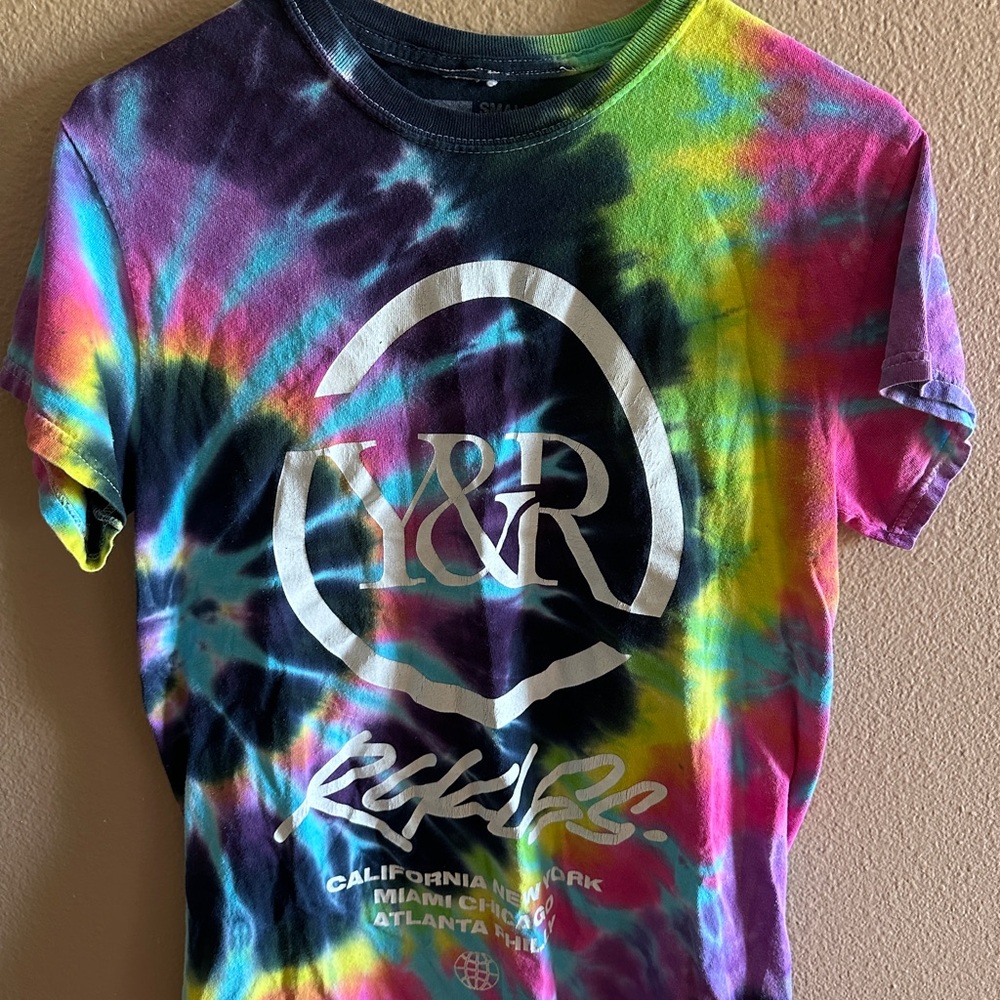 Blue and Purple Short Sleeve Tie-Dye Tee
